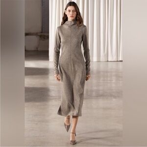Zara Gray Long Sleeve Dress